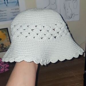 White crochet sun hat